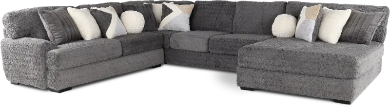 Hendrix Gray 3 Piece Sectional with Double Chaise