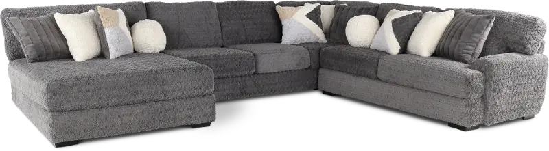 Hendrix Gray 3 Piece Sectional with Double Chaise