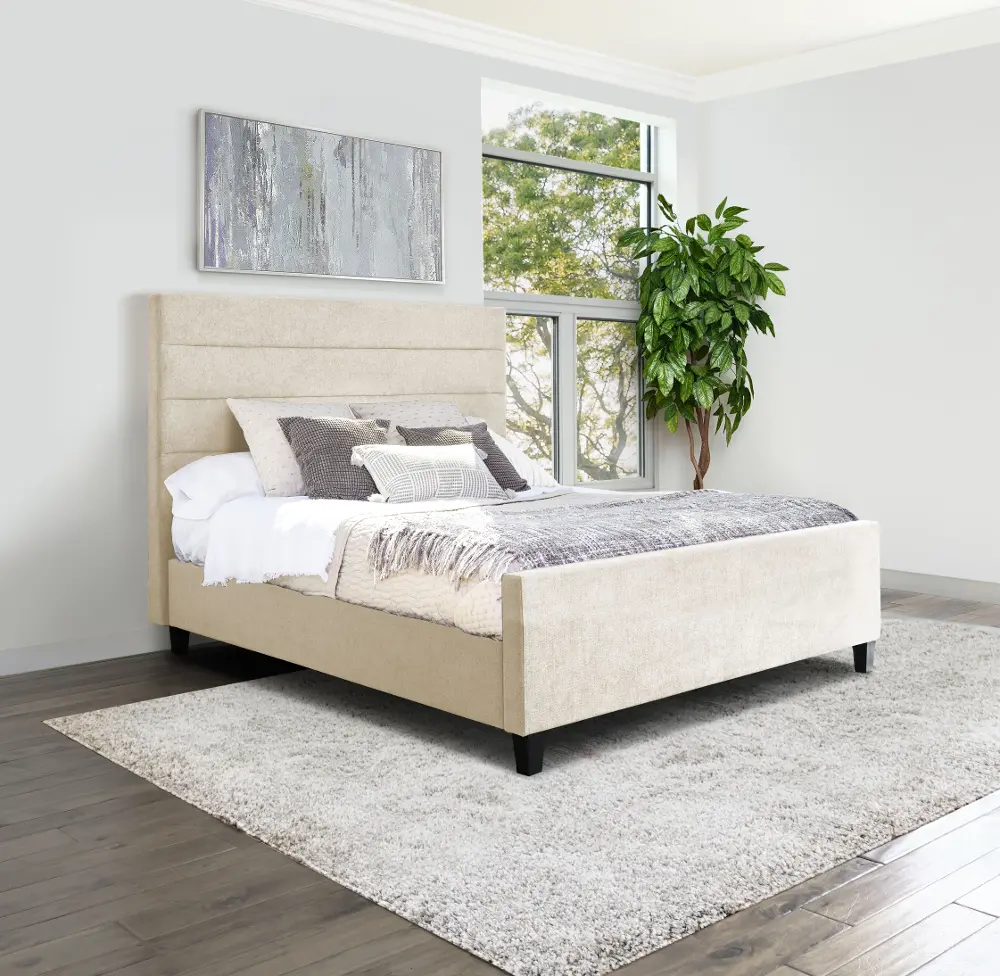 Arlene Cream Upholstered King Bed-2