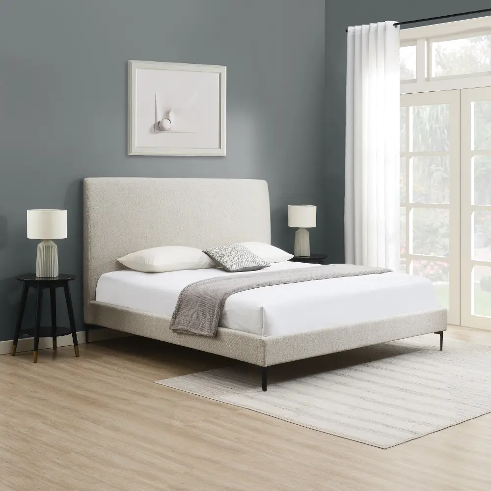 Britta Cream Upholstered King Bed-2
