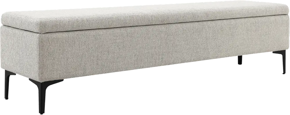 Britta Cream Upholstered 76  Wide Storage Bench-1
