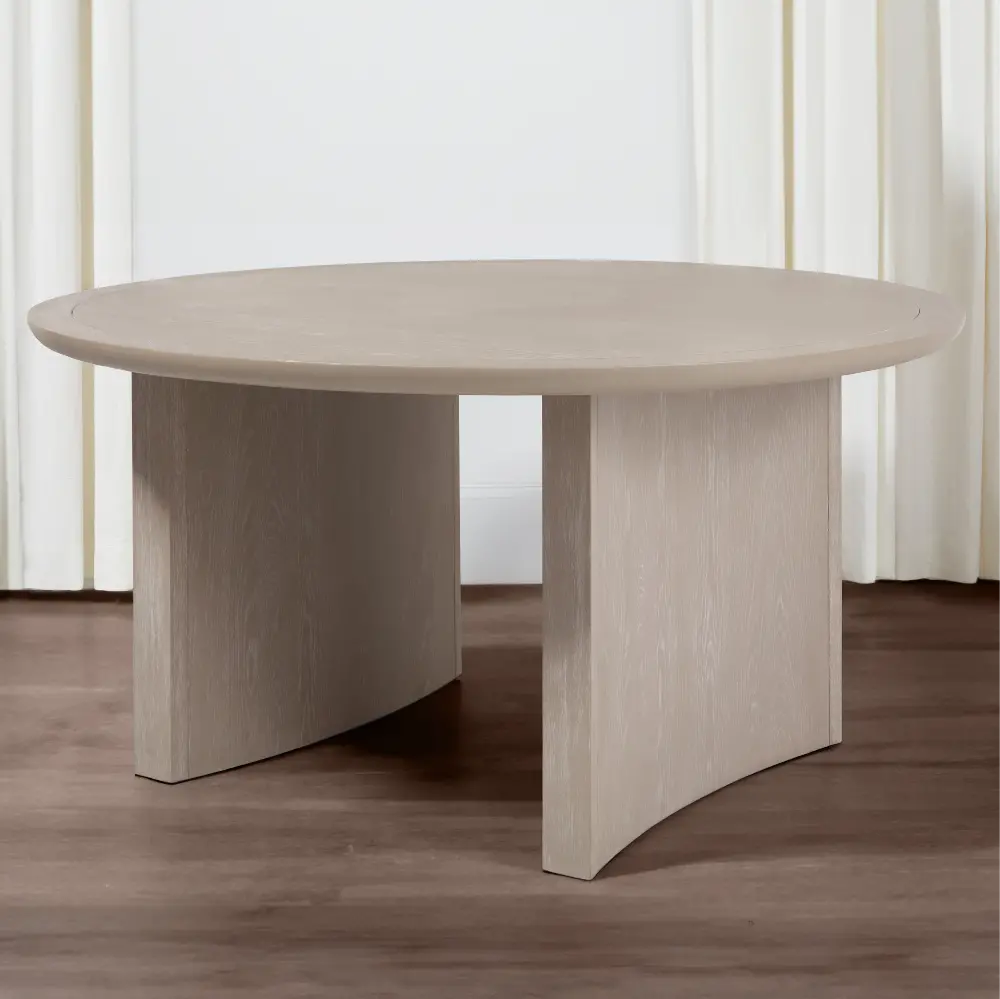 Cassie Weathered Beige Round Dining Table-2