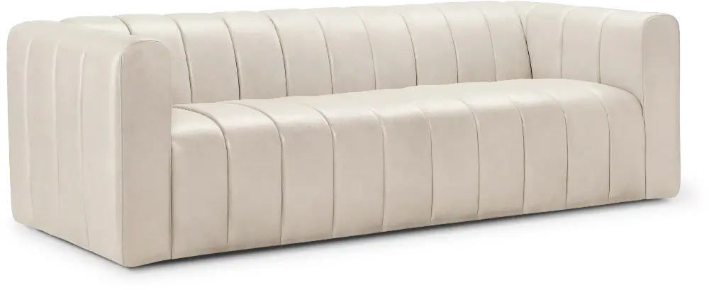 Gia Ivory Leather Sofa-1