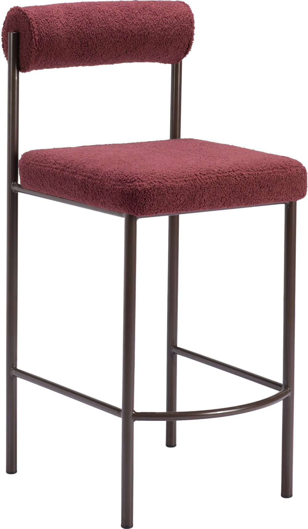 Ginosa Red Shearling Counter Stool
