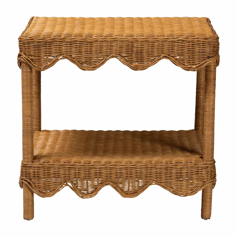 250-13645-RCW Bali and Pari Brown Rattan Side Table-1
