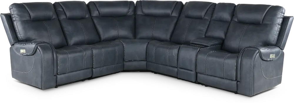 Conway Slate Gray 6 Piece Power Reclining Sectional with Audio System-1