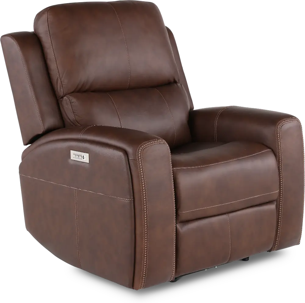 Linden Burnt Umber Power Recliner with Power Headrest-1