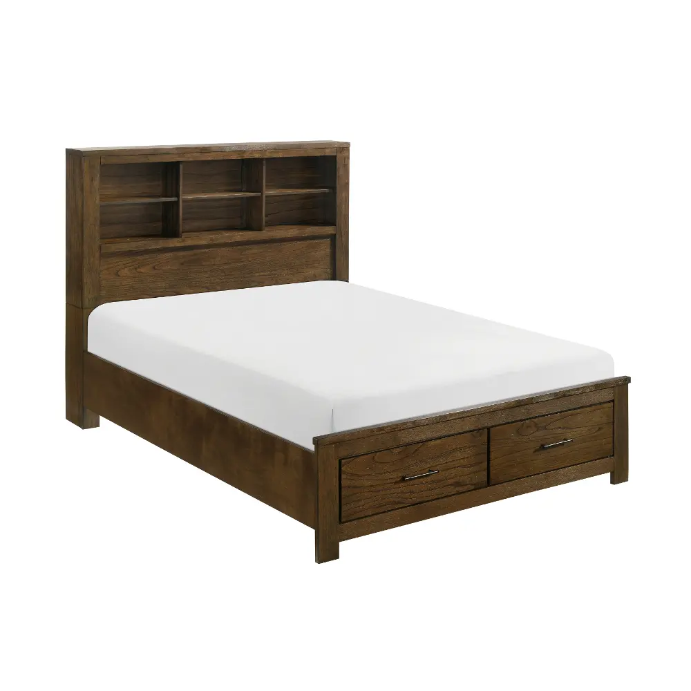 Summit Oak Brown Queen Storage Bed-1