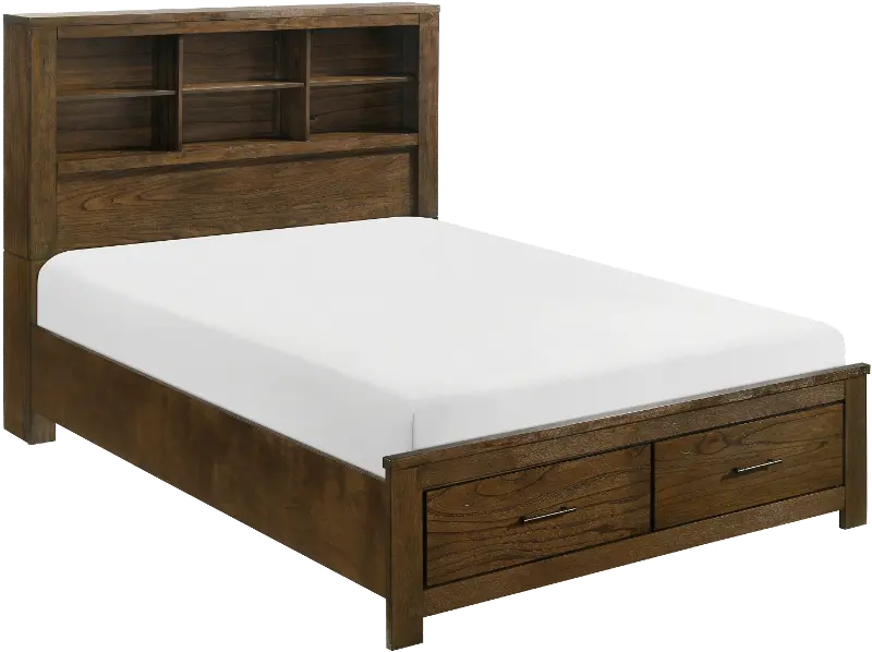 Summit Oak Brown King Storage Bed