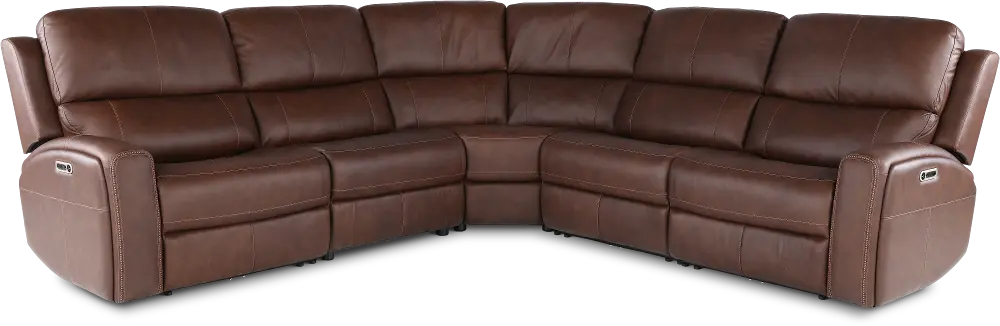 Linden Burnt Umber 5 Piece Power Reclining Sectional-1