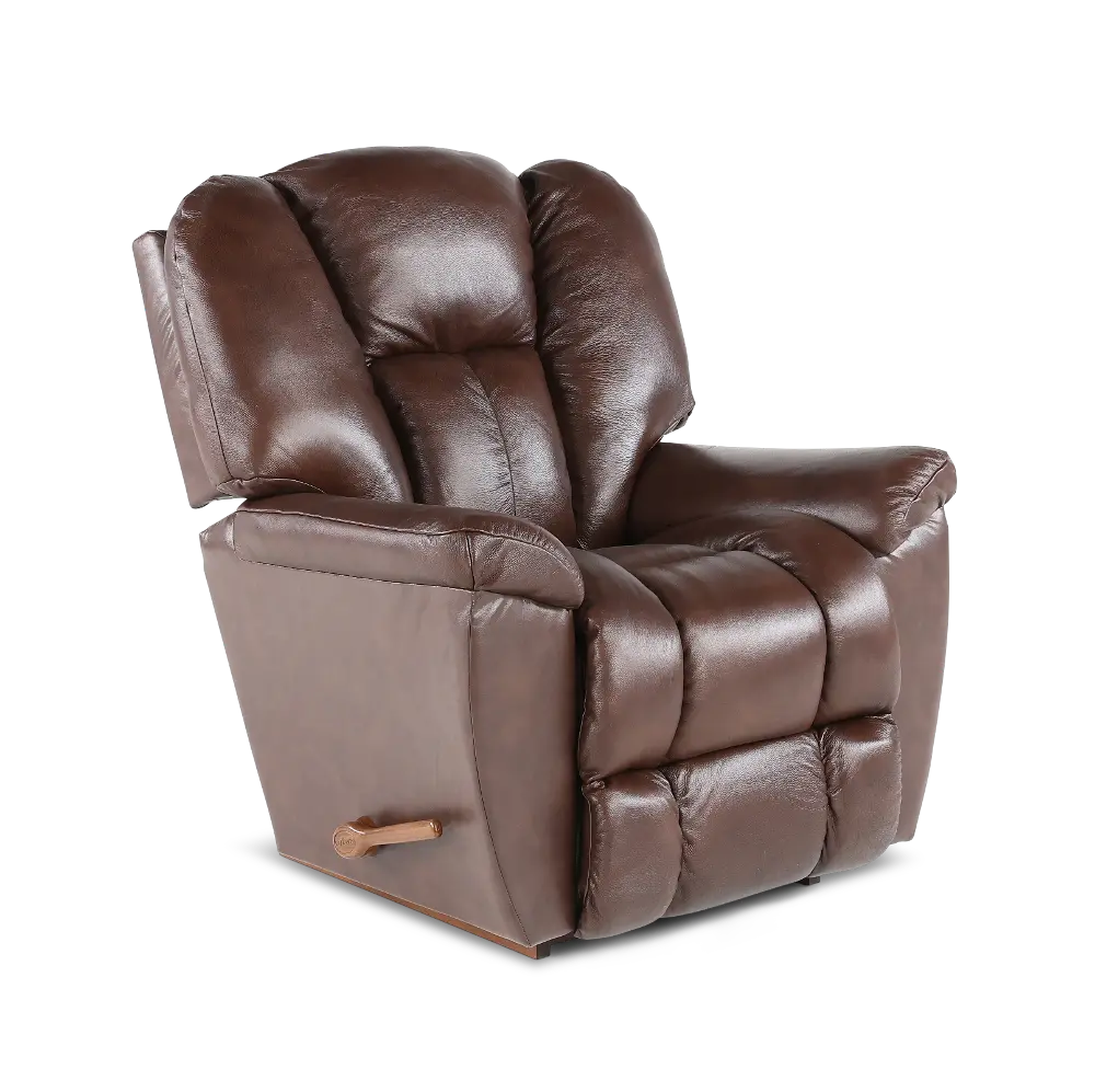 010-582/LB159277 Maverick Walnut Brown Leather Rocker Recliner-1