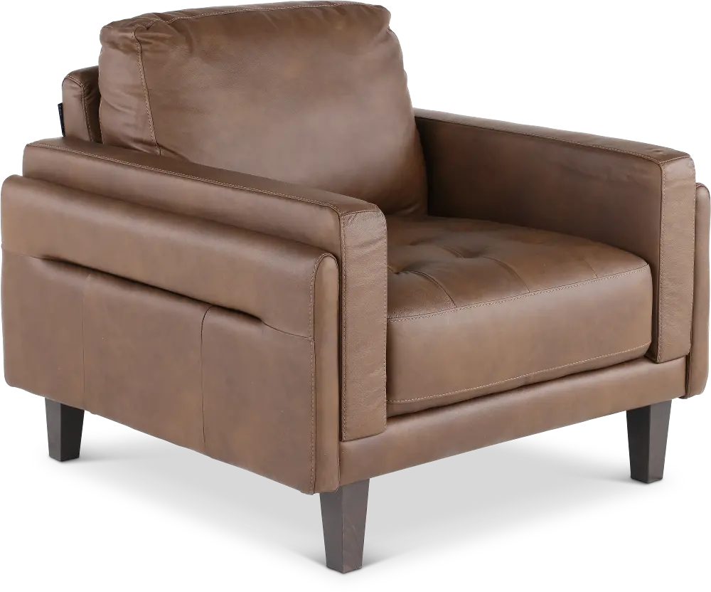 Guernsey Brown Leather Chair-1