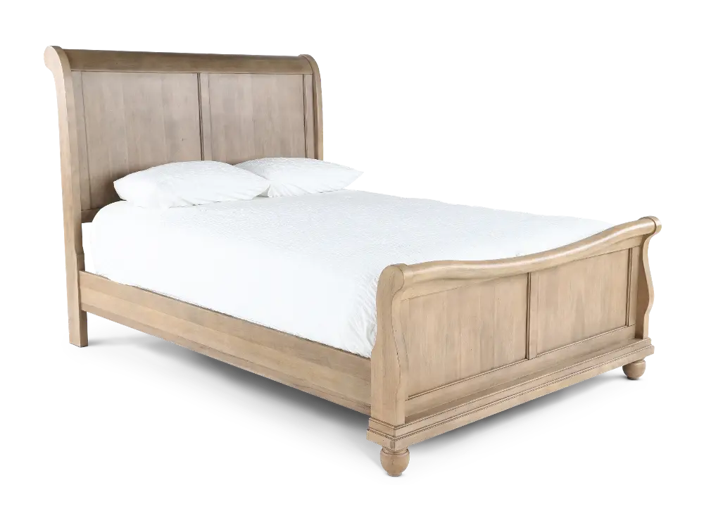 589WT-BED6/6 Traditions Saddle Tan King Sleigh Bed-1