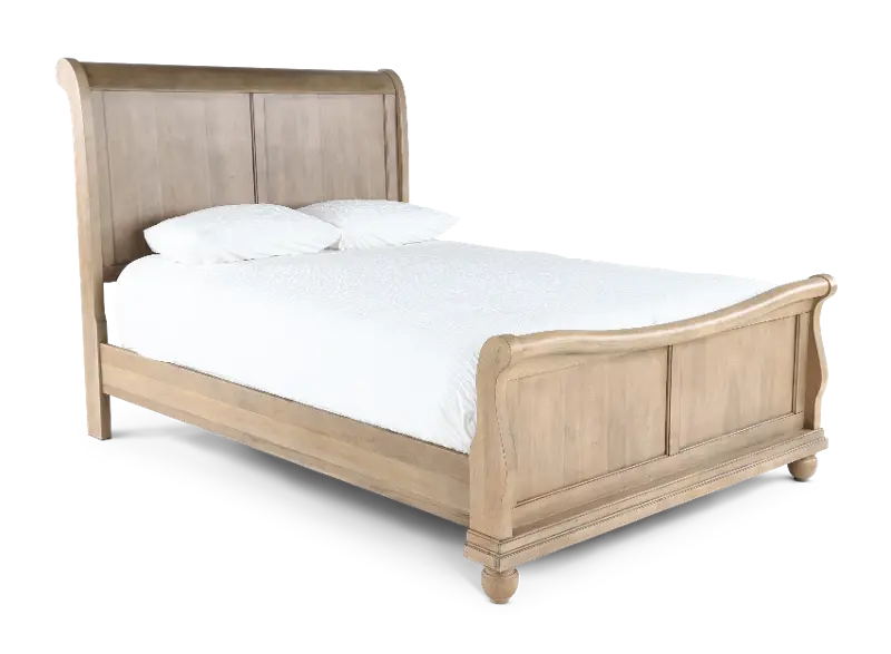 Traditions Saddle Tan California King Sleigh Bed