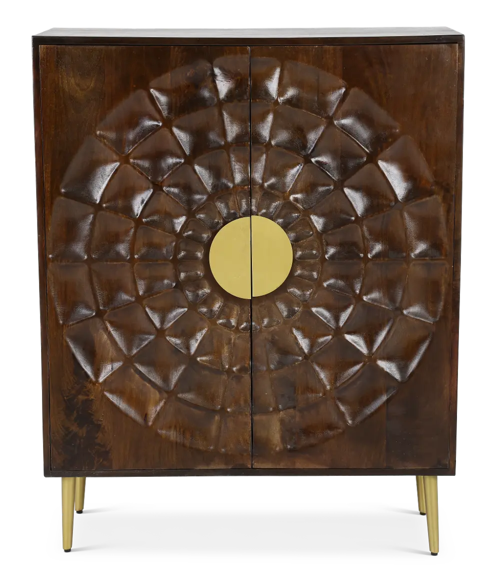 50  Brown Mango Wood 2 Door Cabinet-1