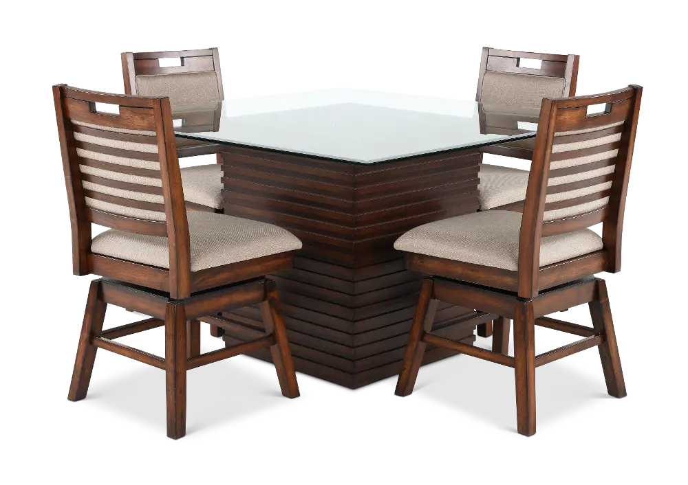 Dallas Walnut Brown 5 Piece Dining Set-1