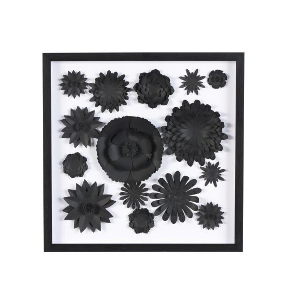 Black Paper Floral Shadow Box