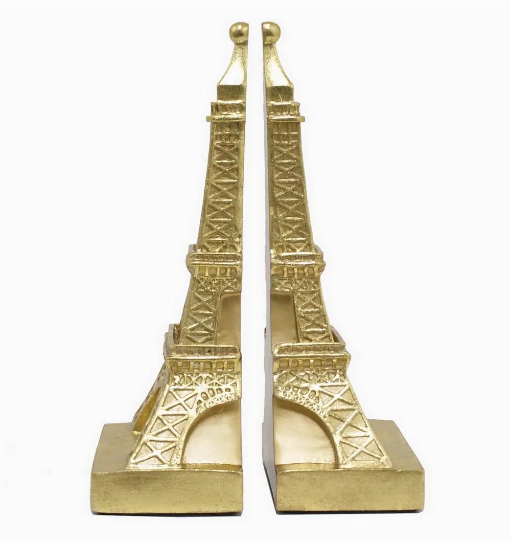 10  Gold Set of Two Eiffel Bookends-1