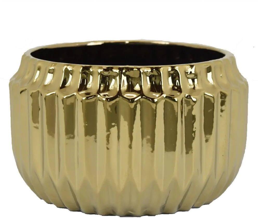 10  Gold Ceramic Textured Bowl-1