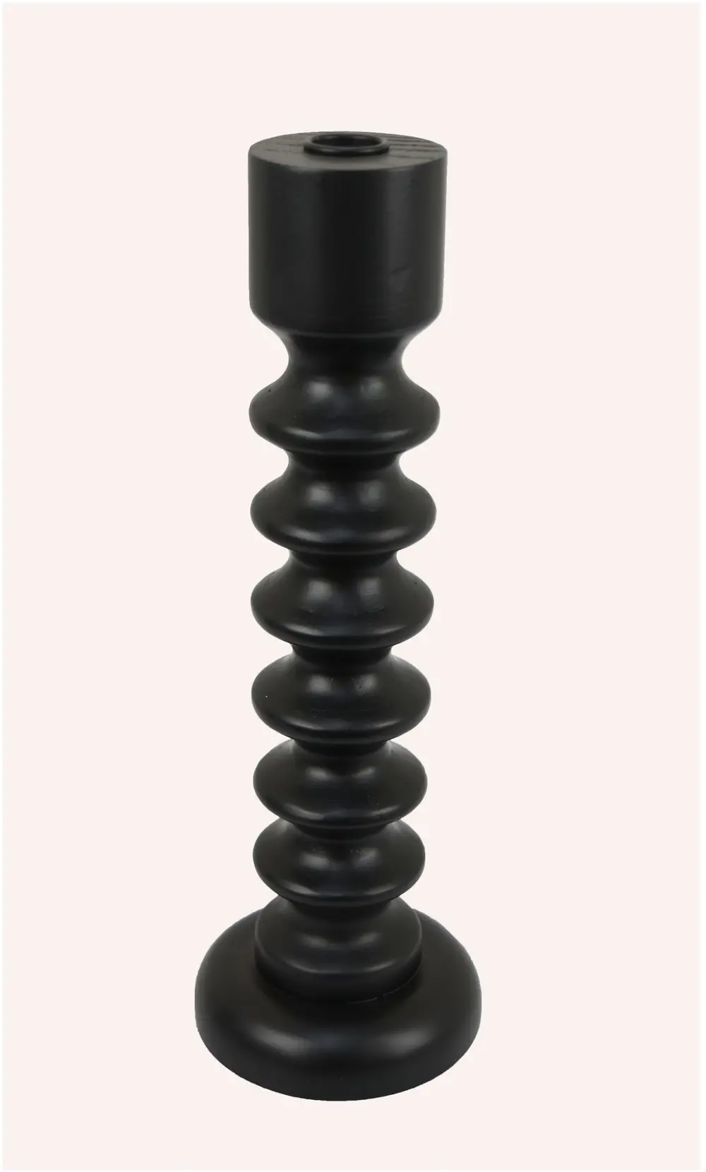 Coronado Matte Black Large Tabletop Candle Holder-1