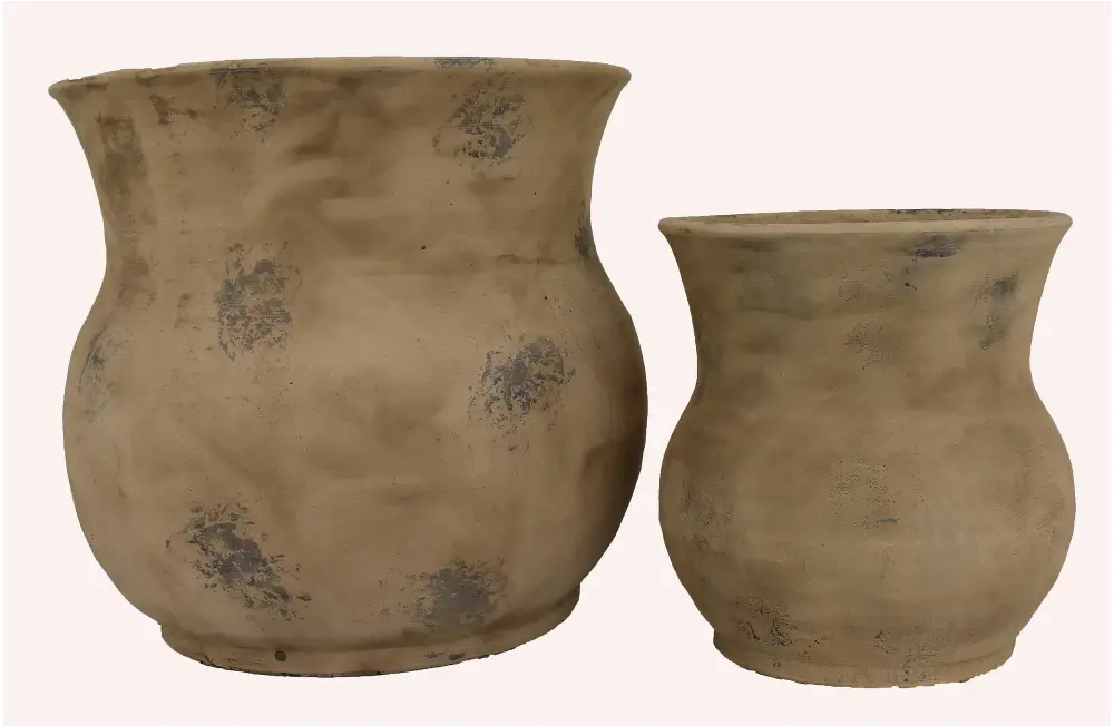 Rustic Textured Planters Set of 2-1