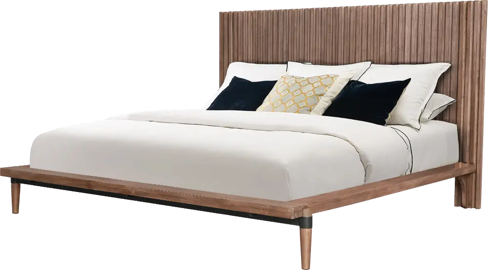 Tranquility Walnut Brown Queen Platform Bed-1