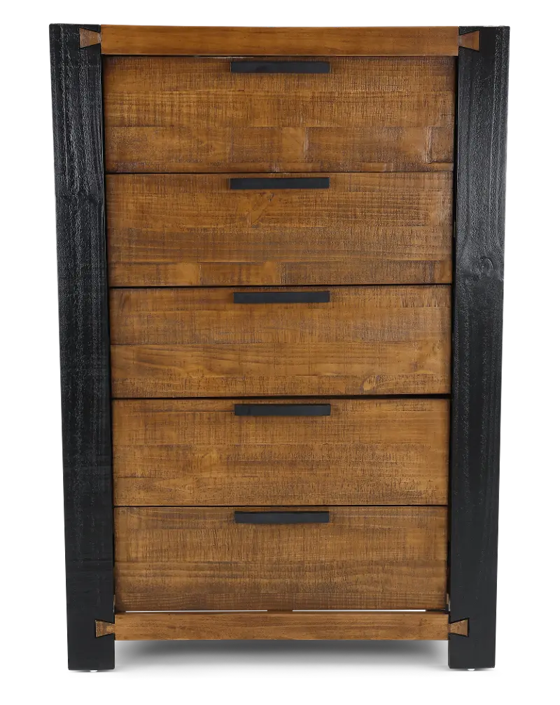Pacifico Caramel and Black Chest of Drawers