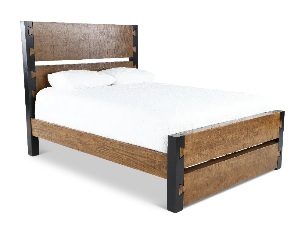 Pacifico Caramel and Black Queen Bed-1