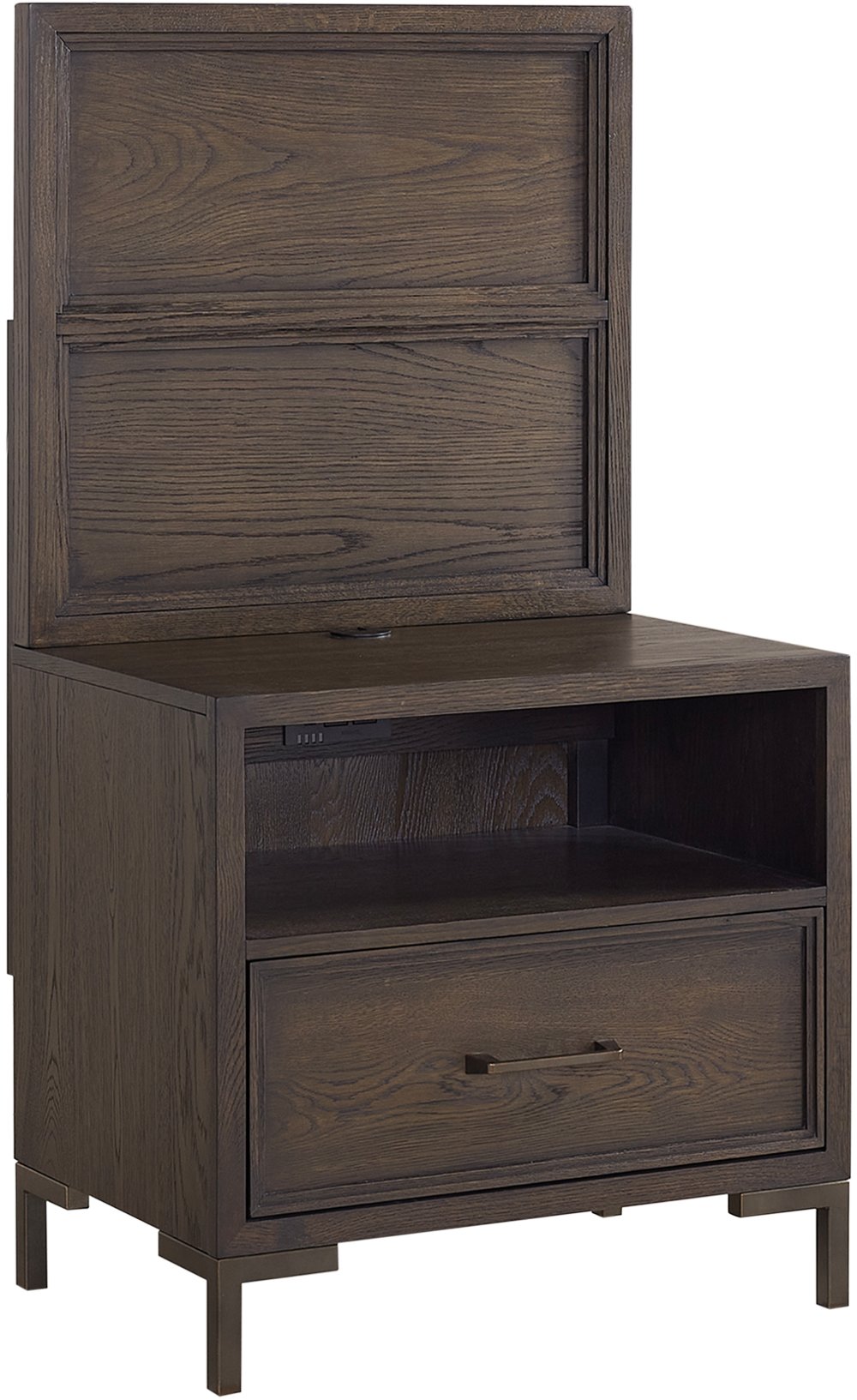 Wallburg Dark Brown Nightstand with Back Panel