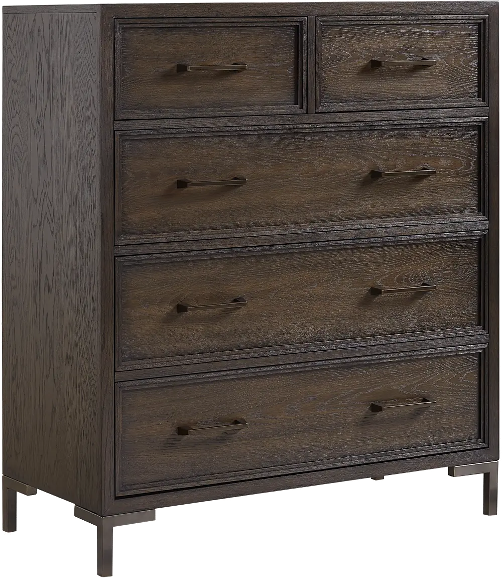 Wallburg Dark Brown Chest of Drawers-1
