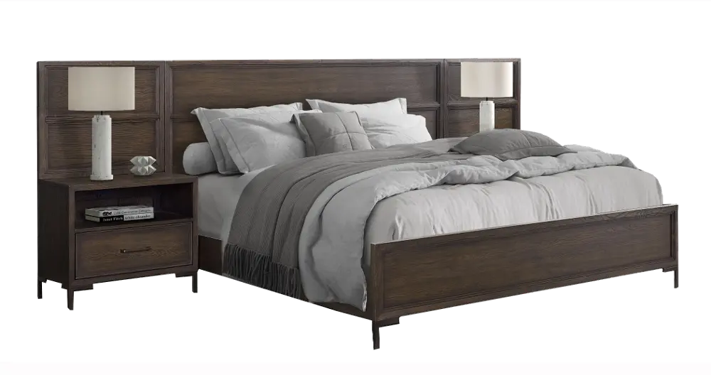 Wallburg Dark Brown Queen Platform Wall Bed-2