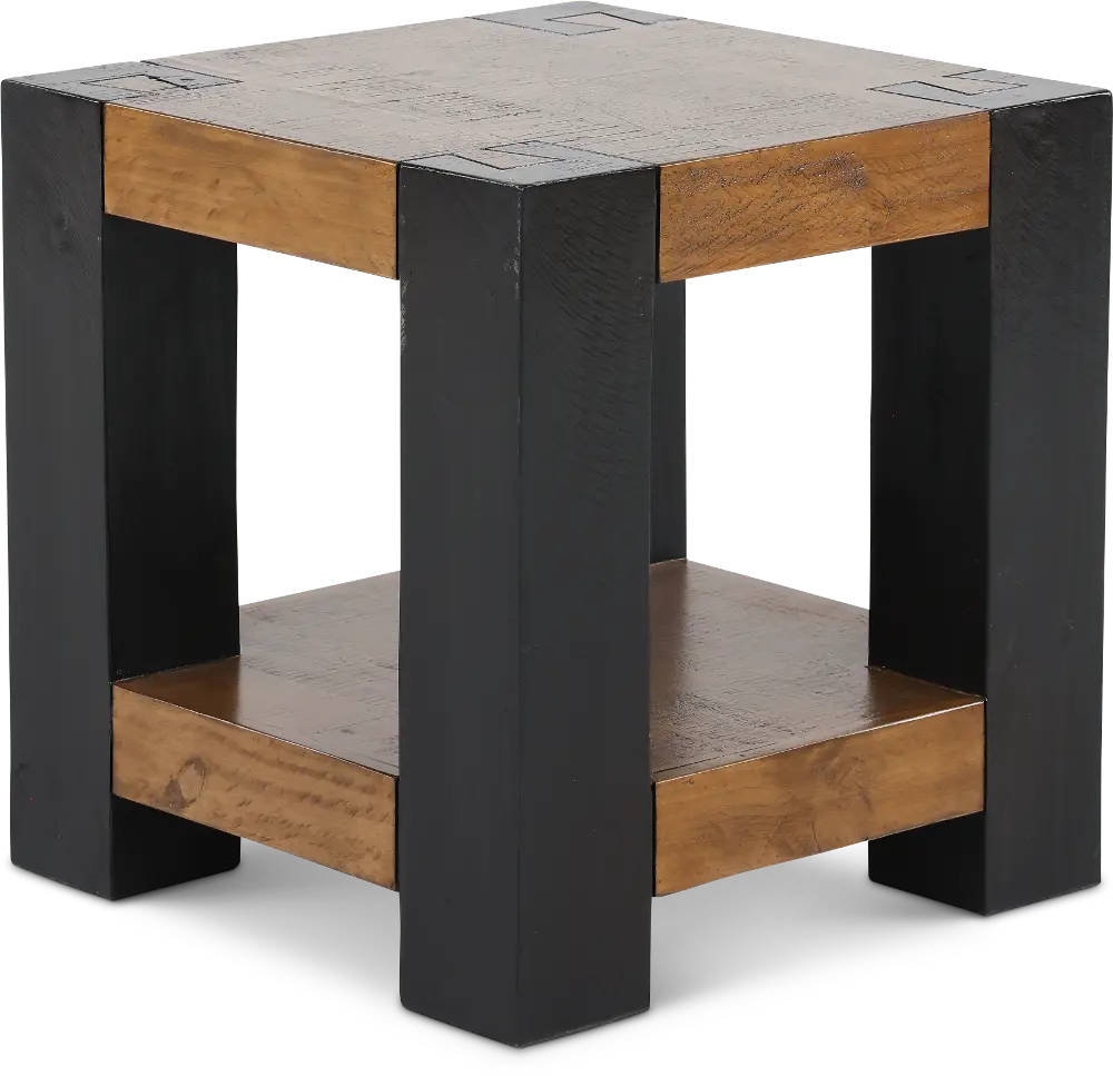 Pacifico Black and Brown End Table-1