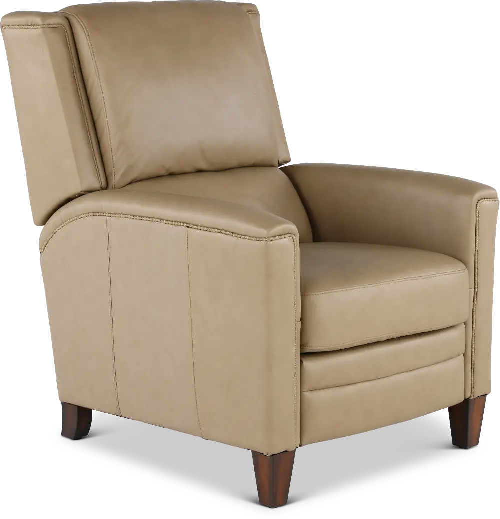 Connor Latte Light Brown Pushback High-Leg Recliner-1