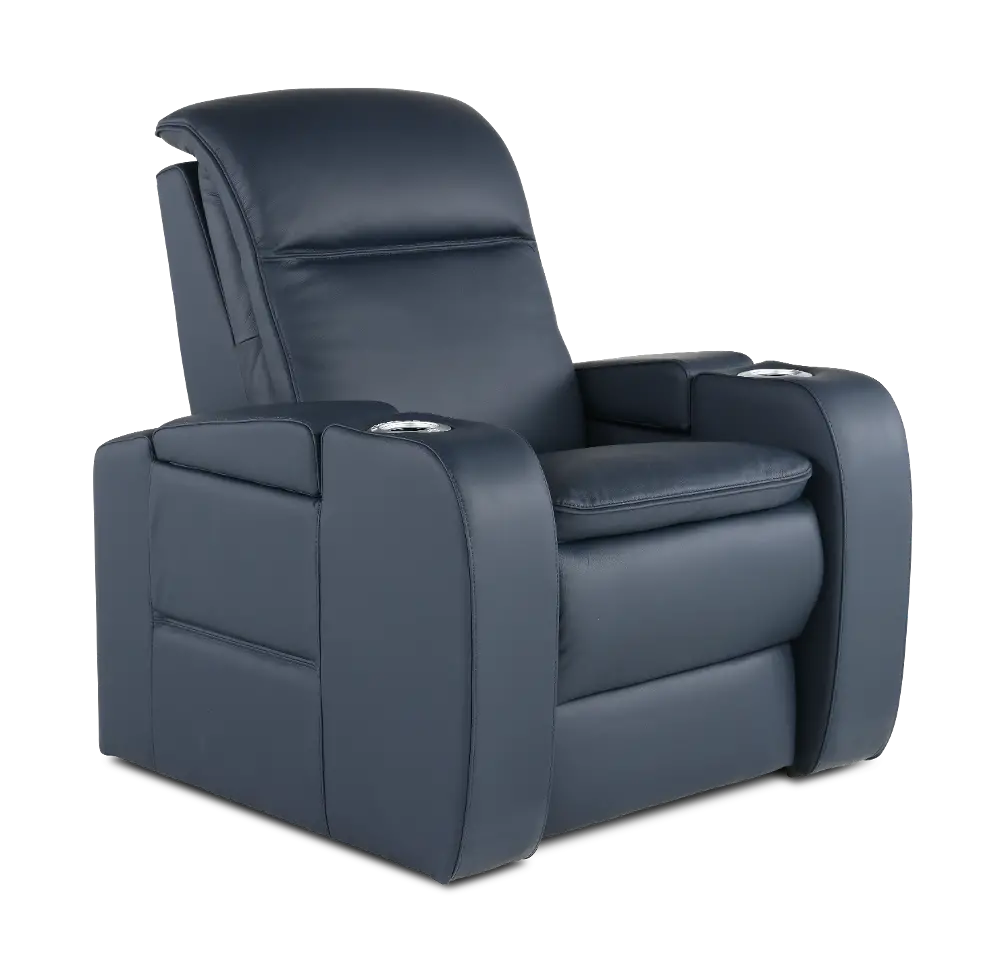 Vertex Atlantic Blue Leather Power Recliner-1