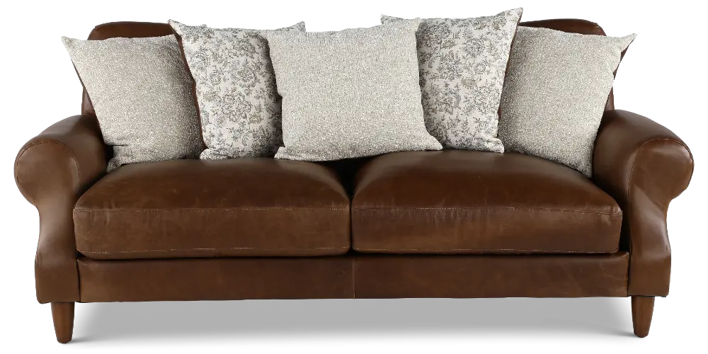Rigby Brown Leather Loveseat-1