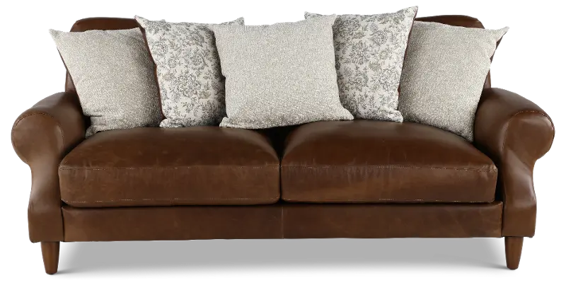 Rigby Brown Leather Loveseat