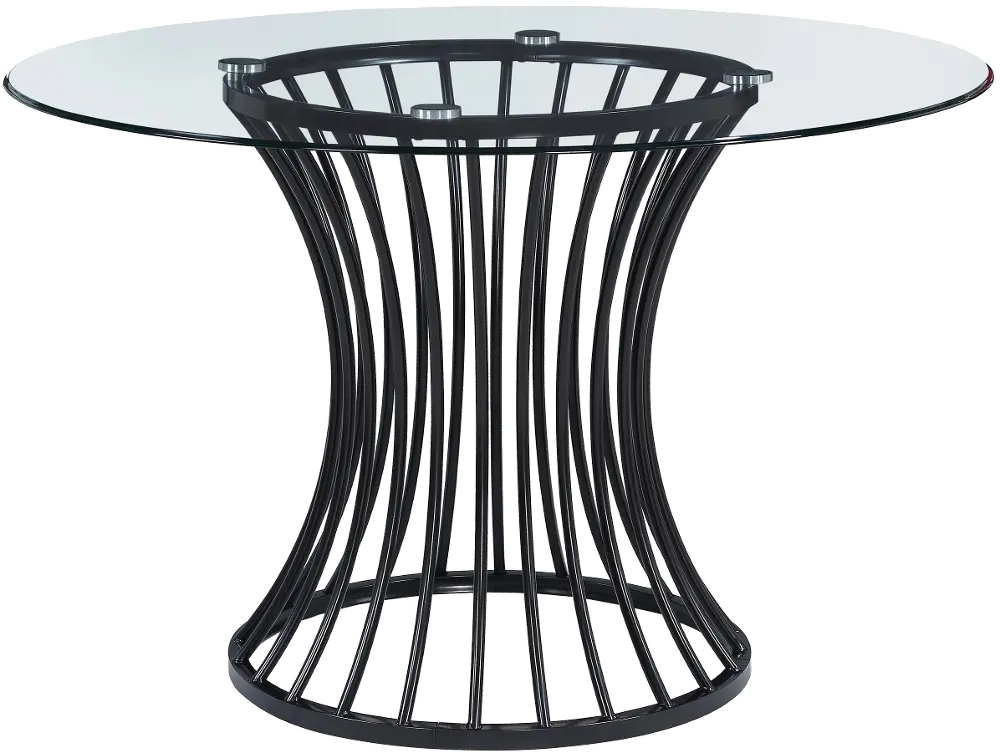 Tracy Black and Glass 48  Round Dining Table-1