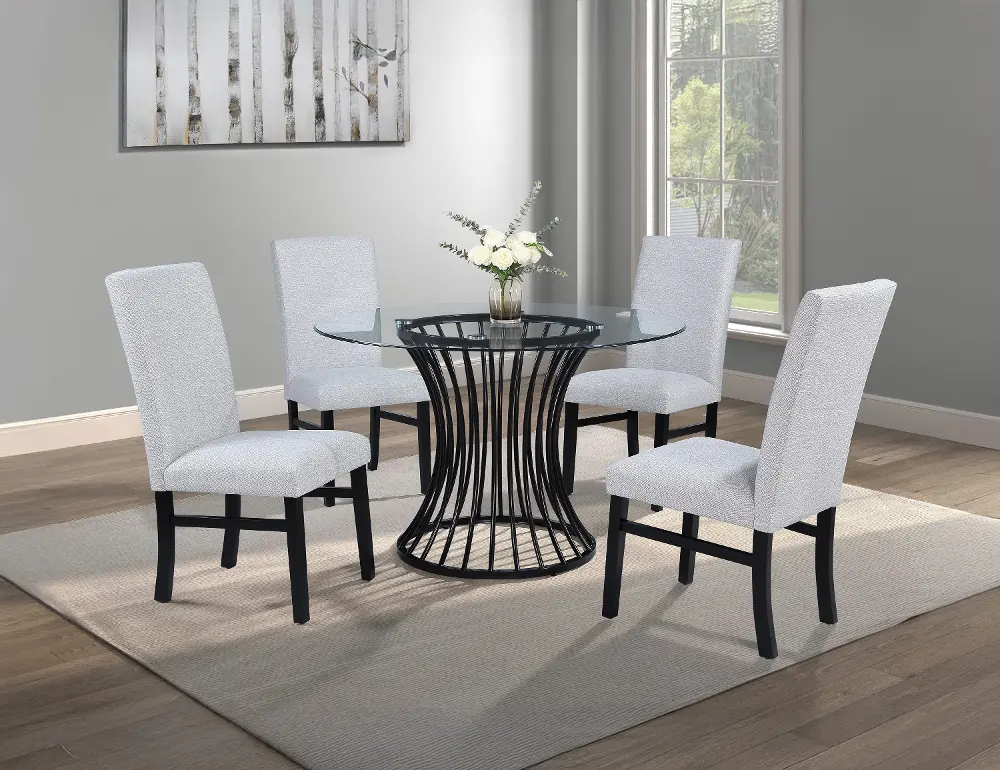 Tracy Black and Light Gray 5 Piece Dining Set-1