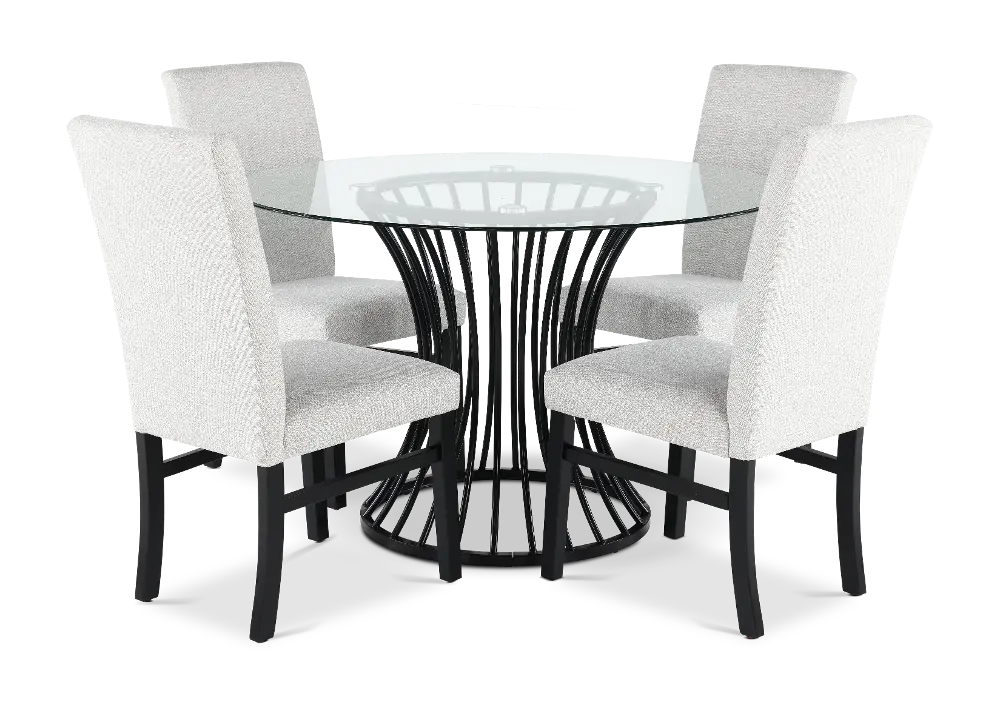 Tracy Black and Light Gray 5 Piece Dining Set-1