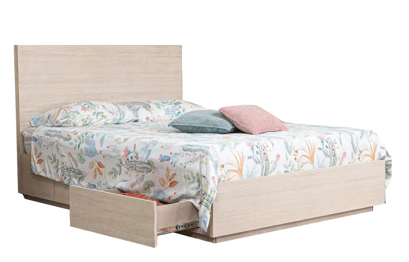 Leah Natural Washed Queen Storage Bed