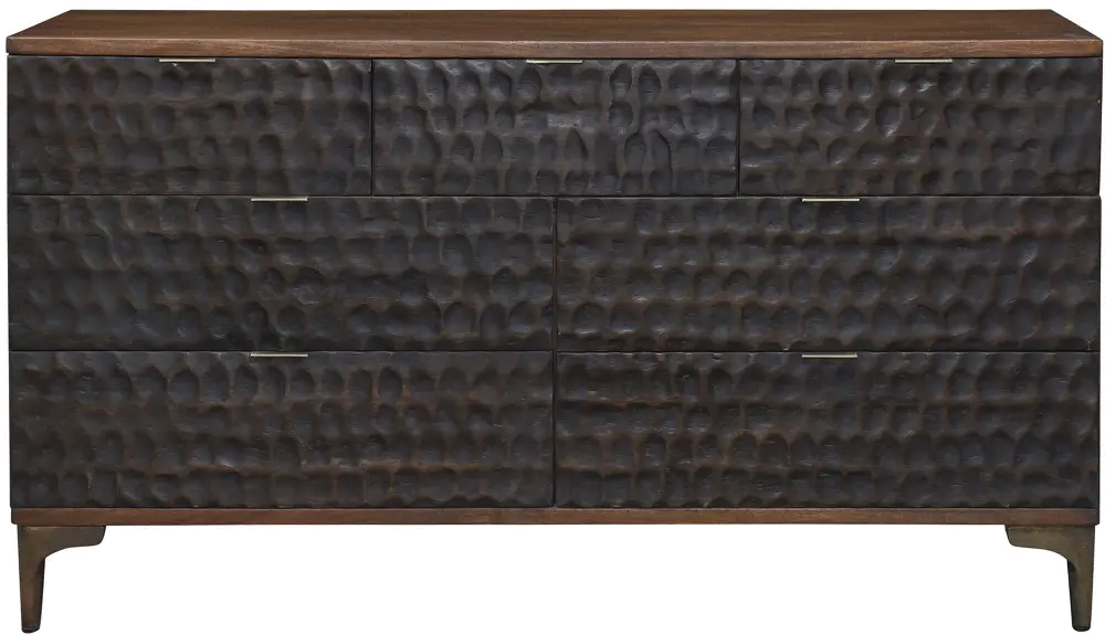 Santa Cruz Antique Bronze and Brown Dresser-1