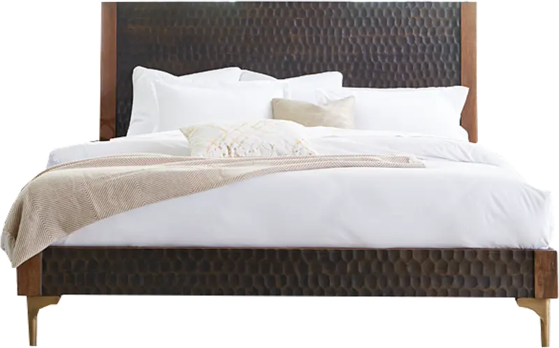 Santa Cruz Antique Bronze and Brown King Bed
