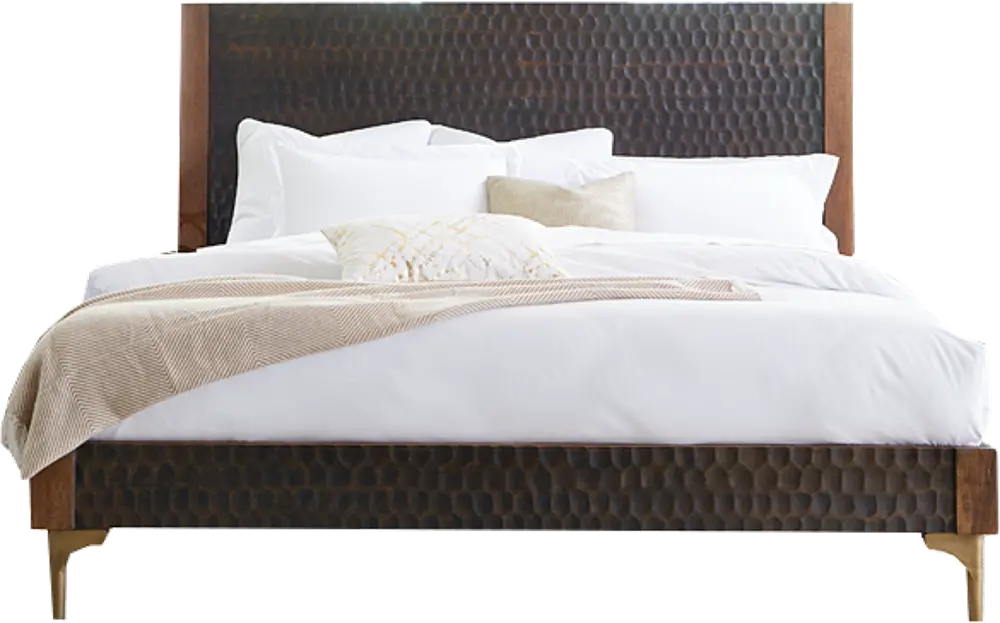 Santa Cruz Antique Bronze and Brown Queen Bed-1