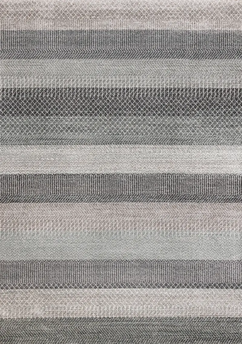 Mae 5 x 8 Gray and White Band Area Rug