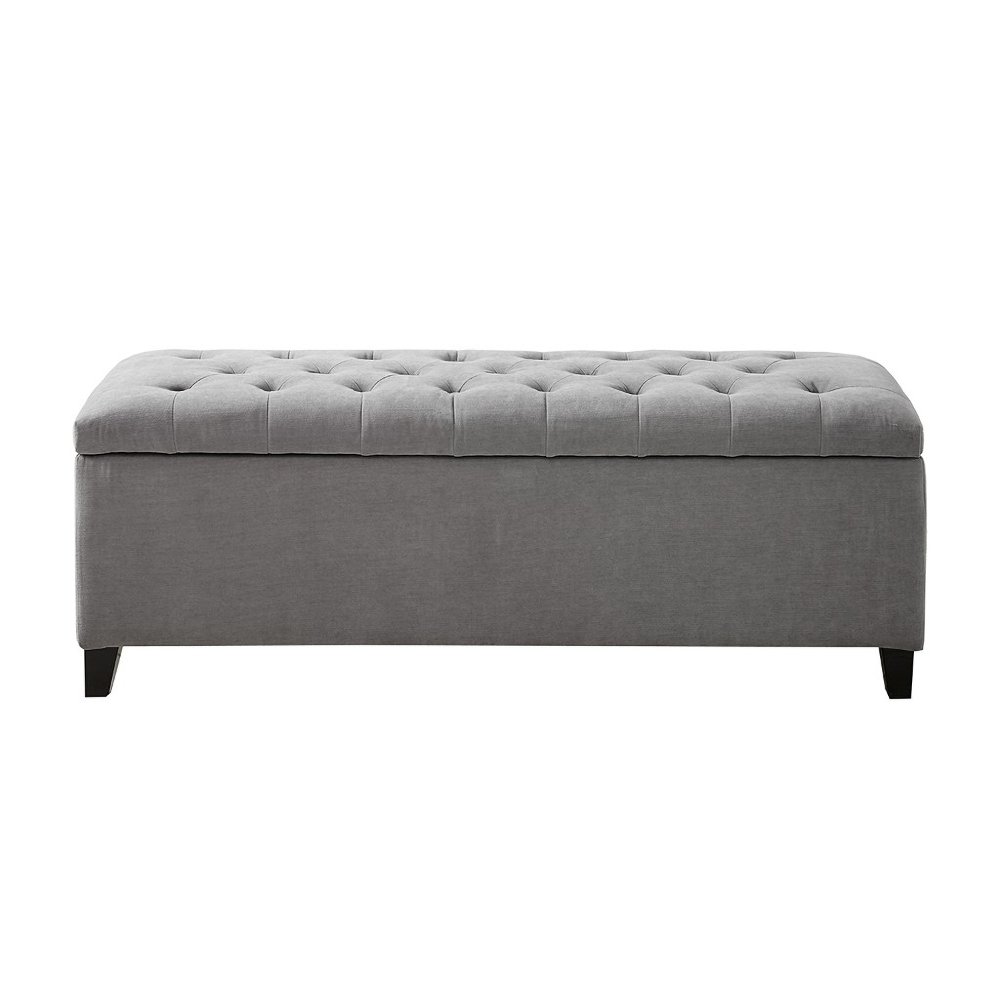 Madison Park Gray Storage Bench