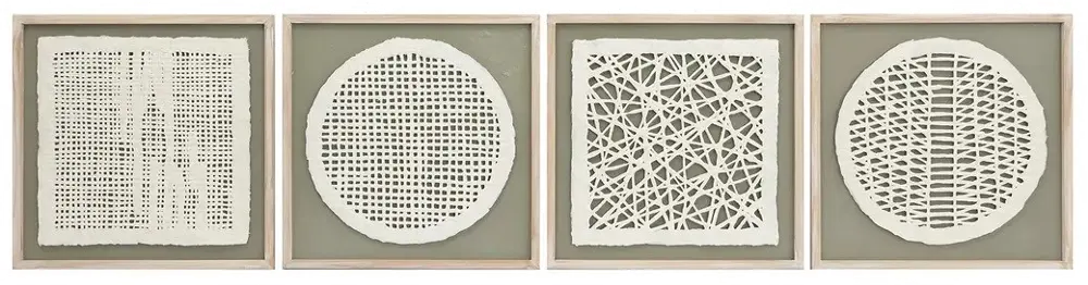 Green Framed Wall Decor Set of 4-1