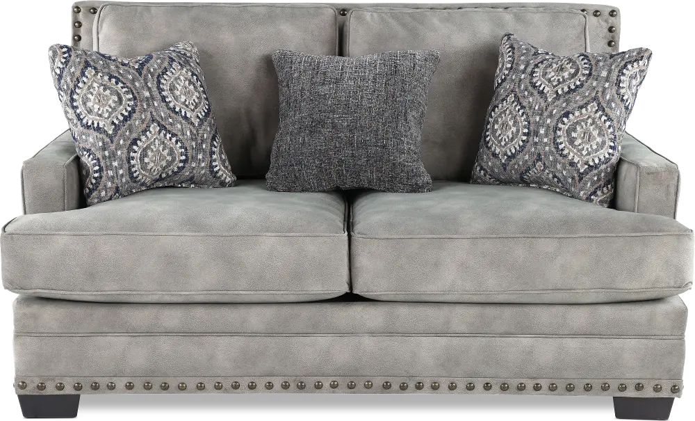 Ranch Dove Gray Loveseat-1