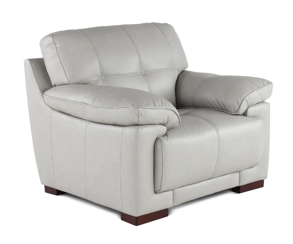 Baron Gray Leather Chair-1