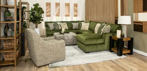 Pine Green 3 Piece Sectional