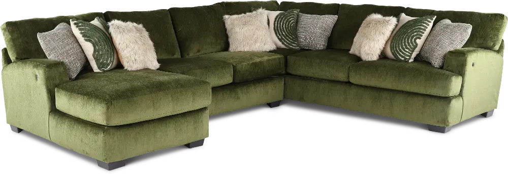 Pine Green 3 Piece Sectional-1